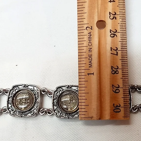 ✴ Virgins Saints & Angels Silver-tone San Benito Toggle Bracelet NEW! - Picture 15 of 16